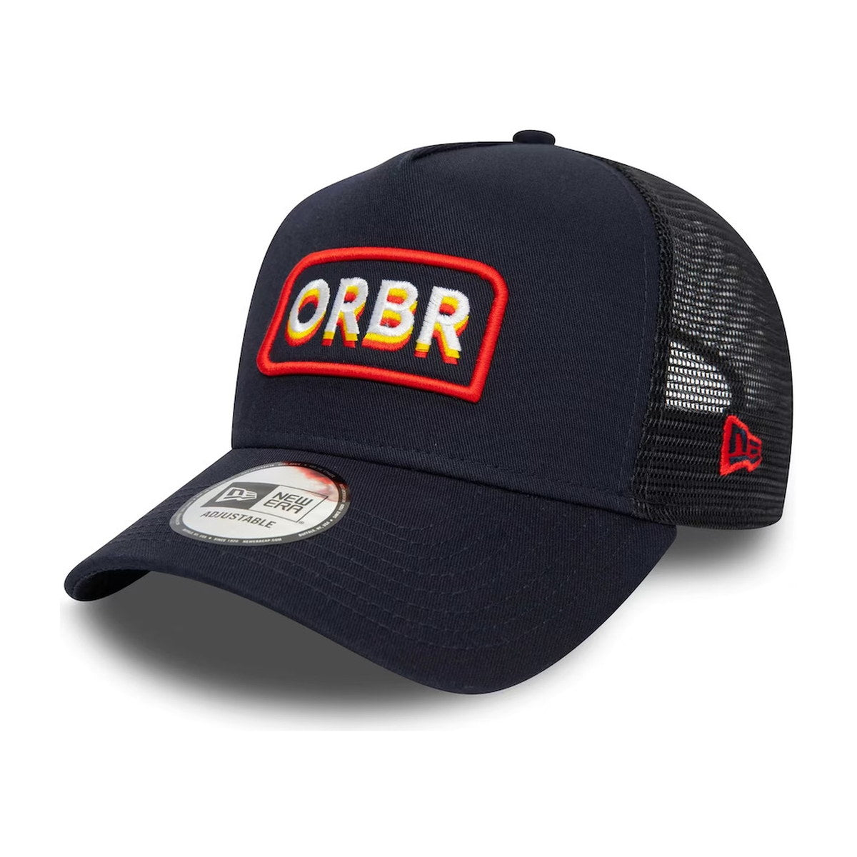 Red Bull Racing New Era Oversized Patch E-Frame Trucker Adjustable Hat - Navy