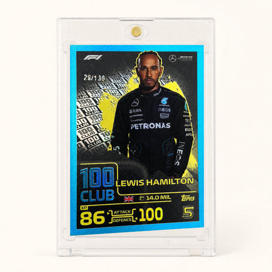 Topps Turbo Attax · 100 Club · Lewis Hamilton · serial 28/130