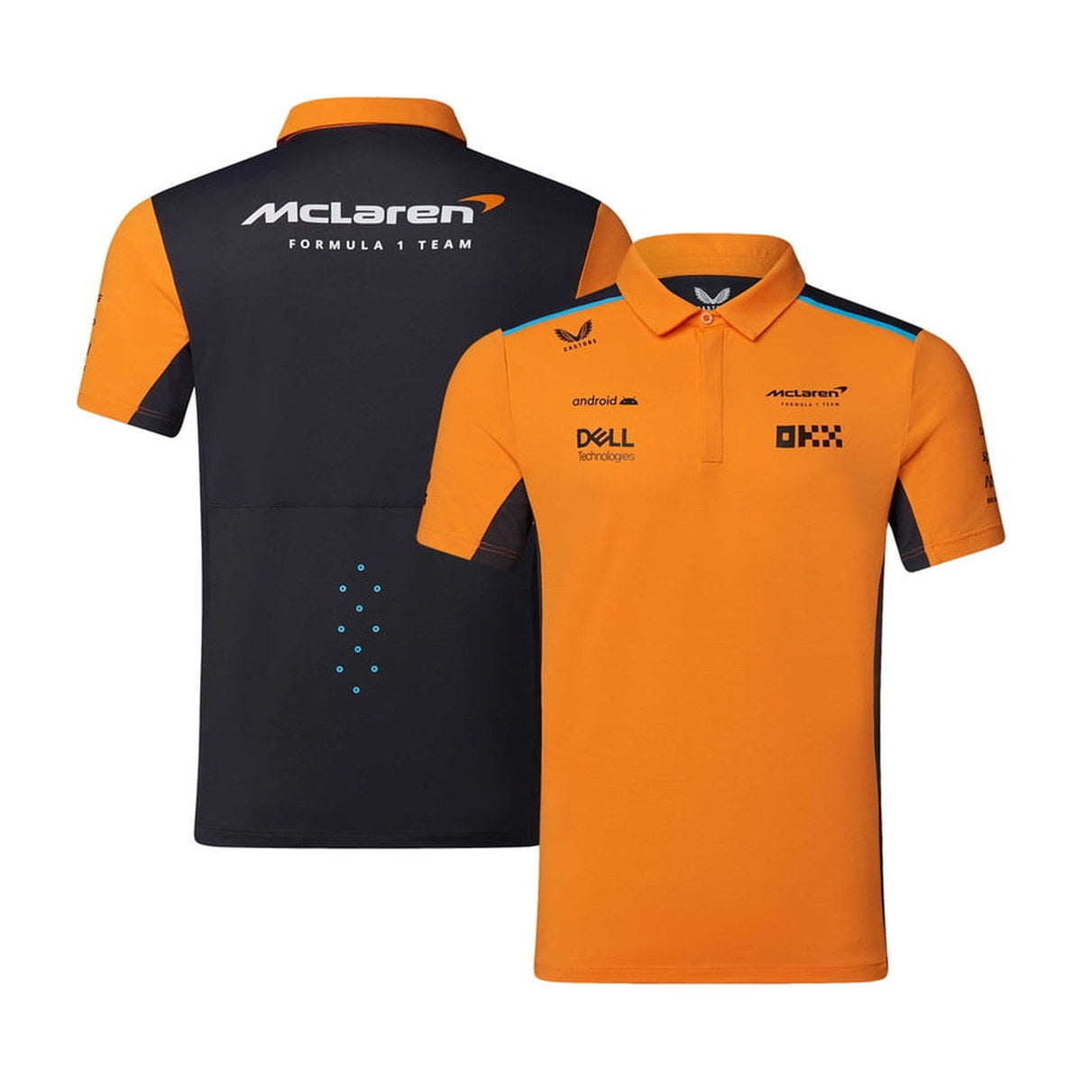 McLaren F1 Team Castore 2023 Replica Polo - Orange/Charcoal