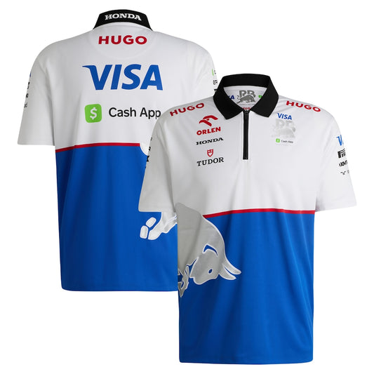 RB Cash App Hugo Boss Quarter-Zip Polo - Royal/White