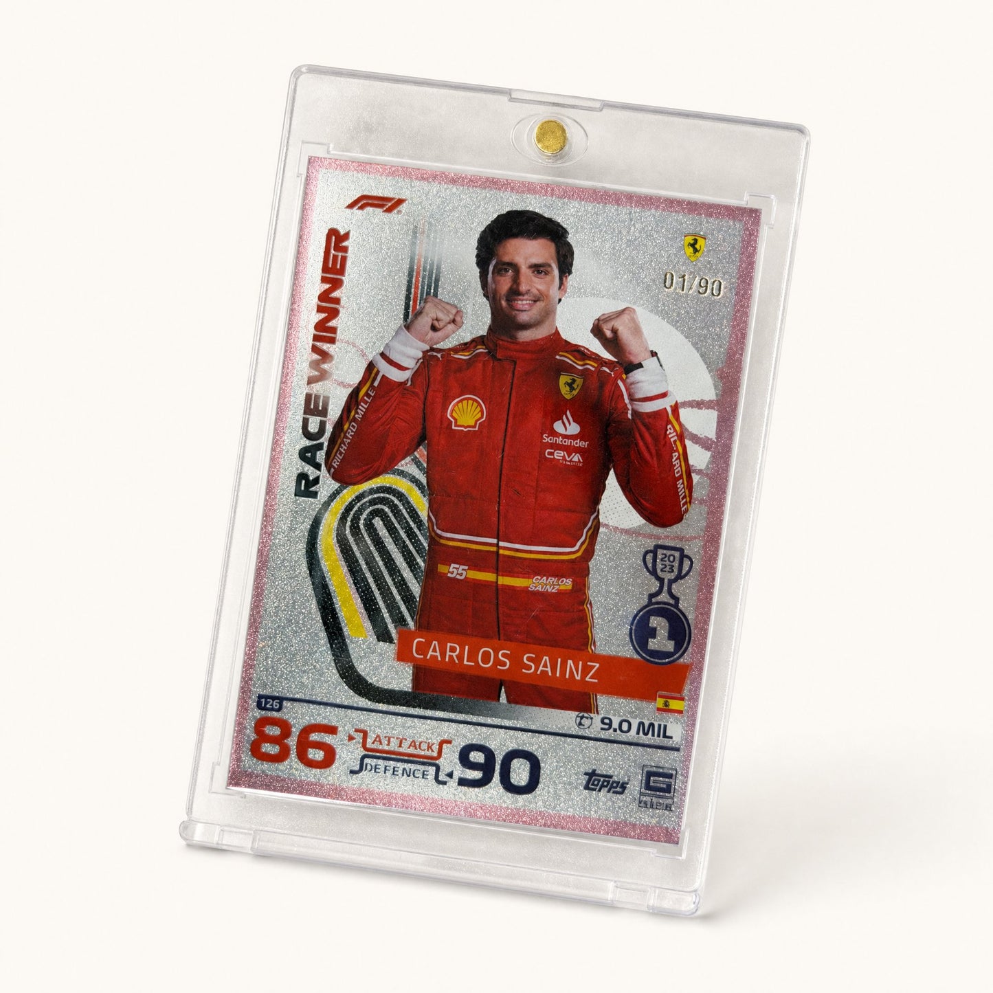 Turbo Attax · Race Winner · Carlos Sainz · serial 01/90