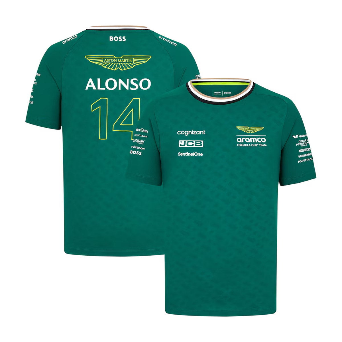 Fernando Alonso Aston Martin Unisex Replica Team Driver T-Shirt - Green
