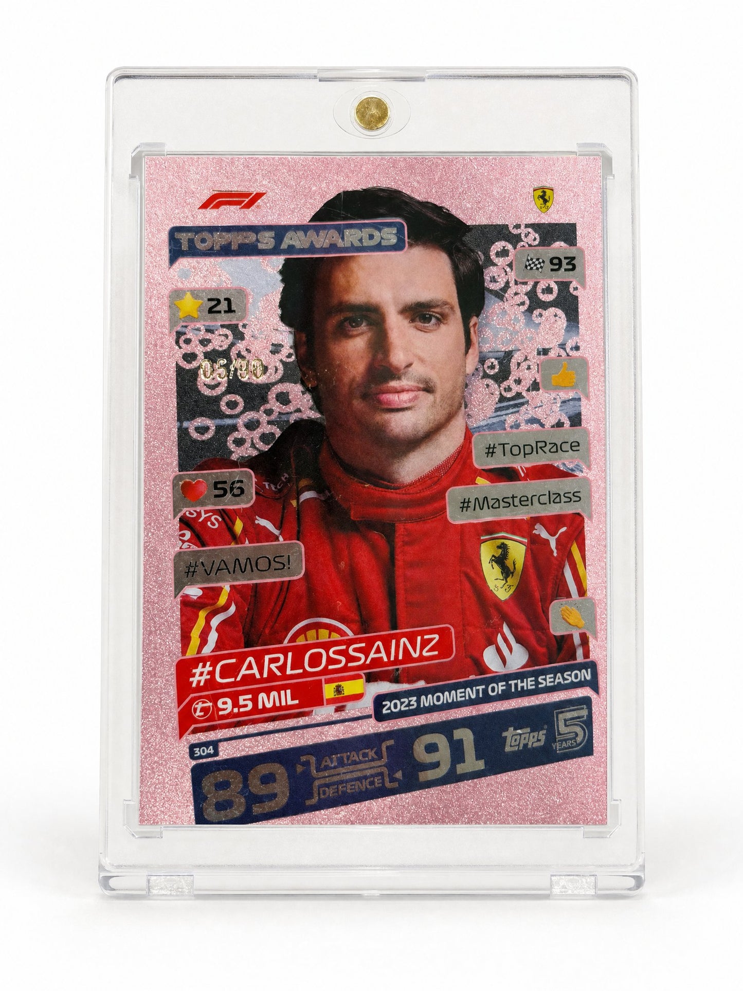 Turbo Attax · 2023 Moment of the Season · Carlos Sainz · serial 05/90 — card back