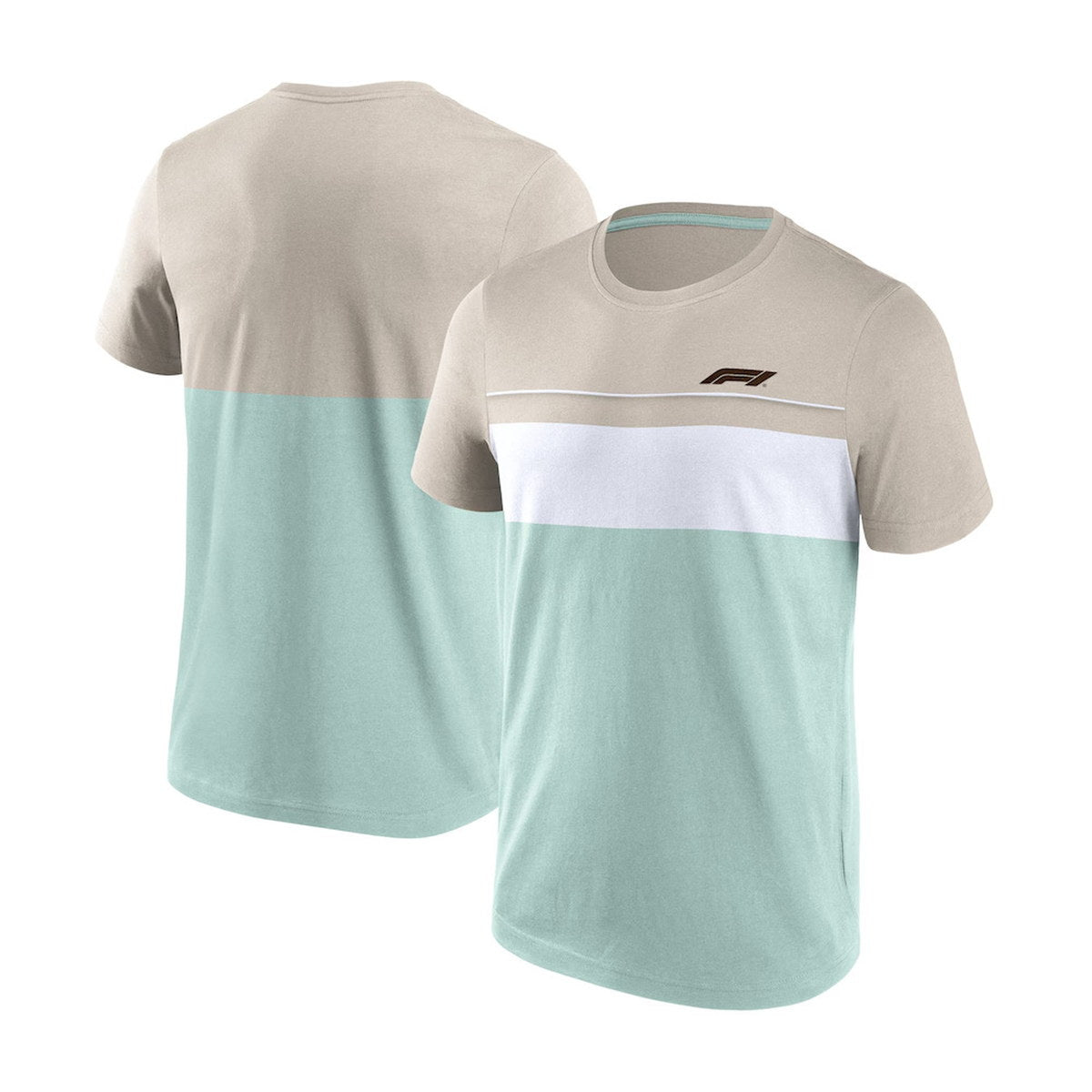 Formula 1 Merchandise Liquify Badge Panel T-Shirt - Mint/Tan