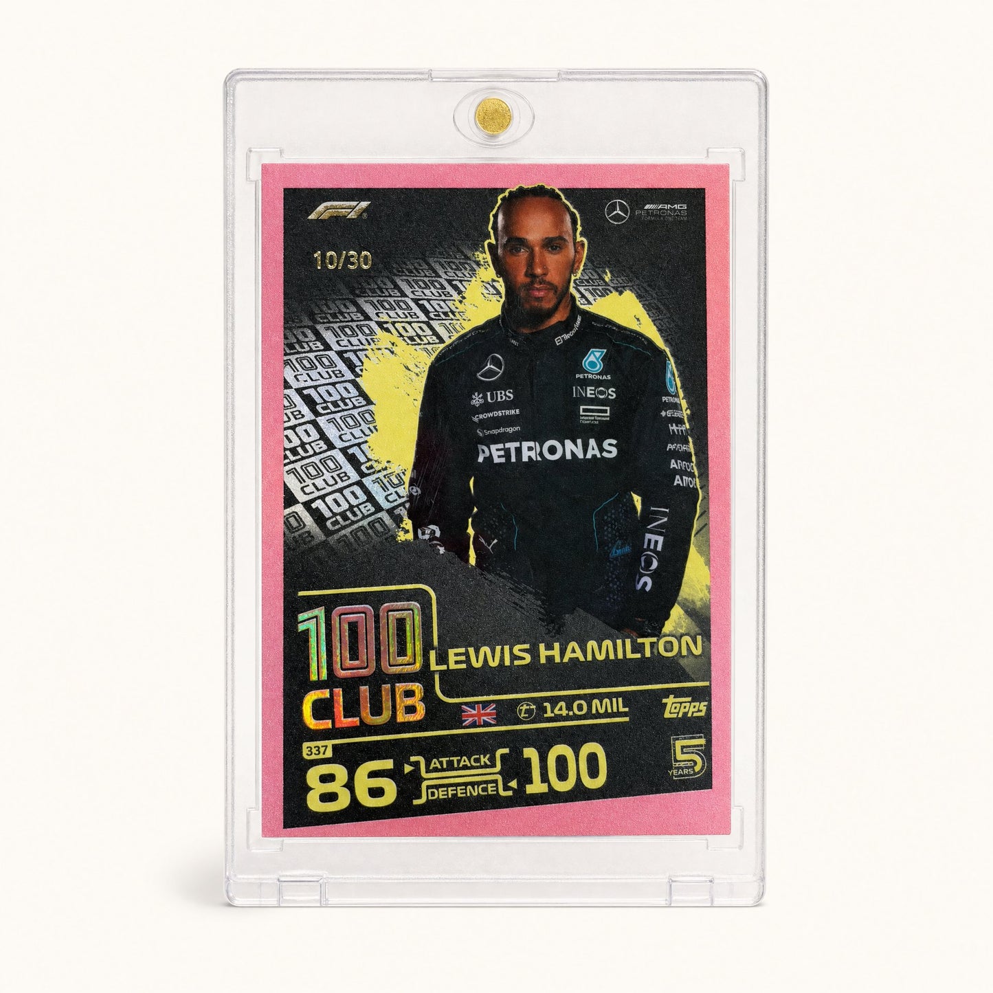 Turbo Attax · 100 Club · Lewis Hamilton · serial 10/90