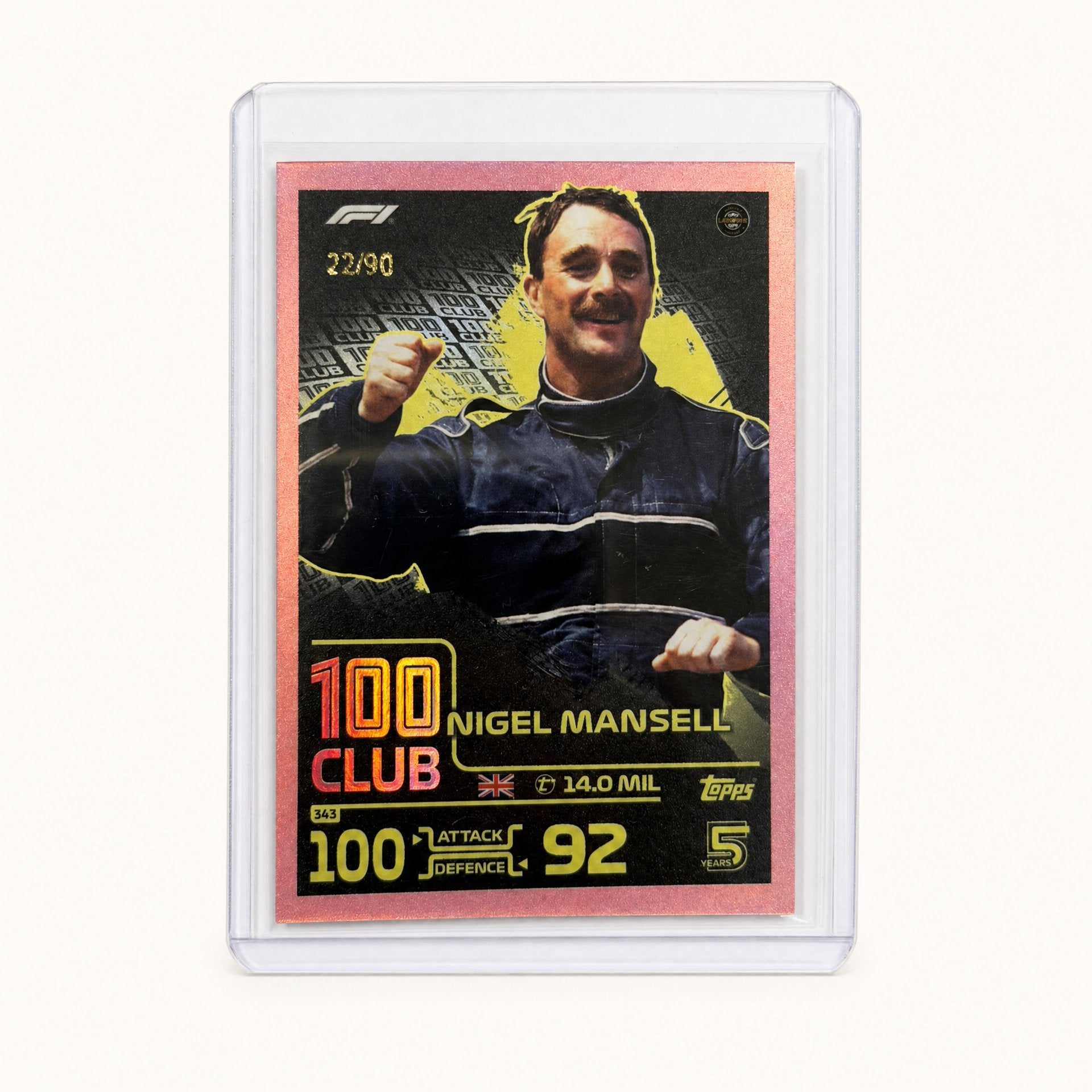 Topps Turbo Attax · 100 Club · Nigel Mansell · serial 22/90