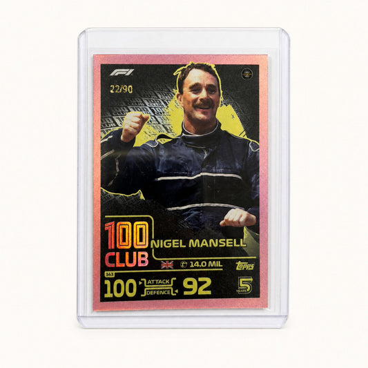 Topps Turbo Attax · 100 Club · Nigel Mansell · serial 22/90