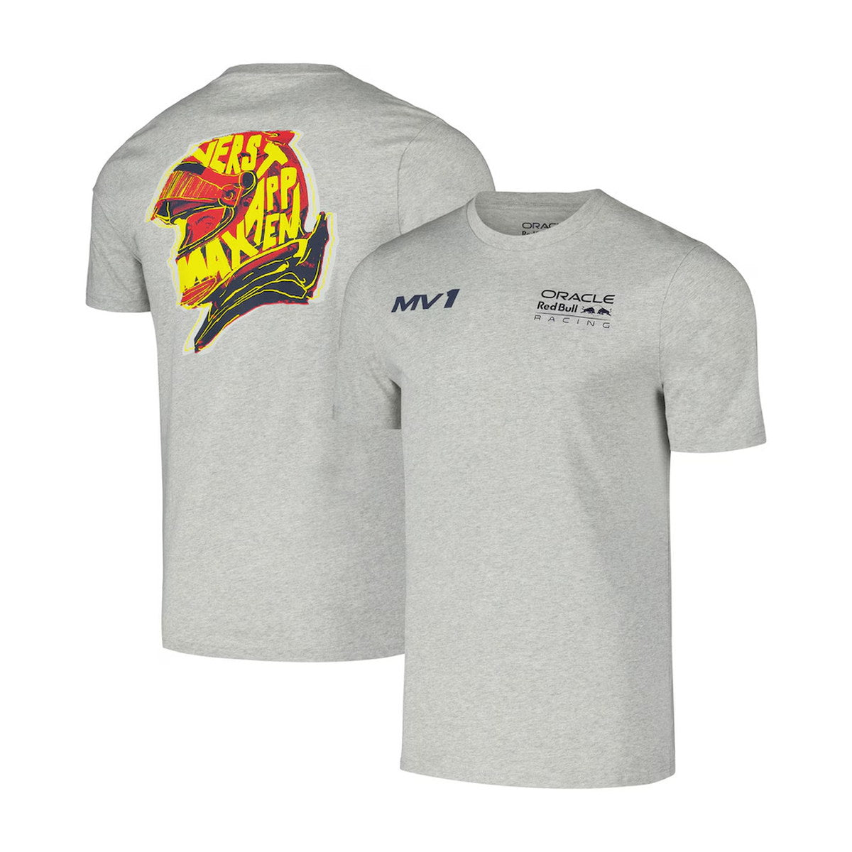 Max Verstappen Red Bull Racing Unisex Helmet T-Shirt - Heather Gray